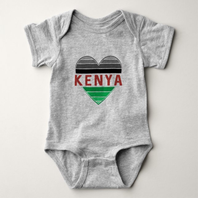I Kärlek Kenya, Kenyan Heart T-Shirt (Framsida)
