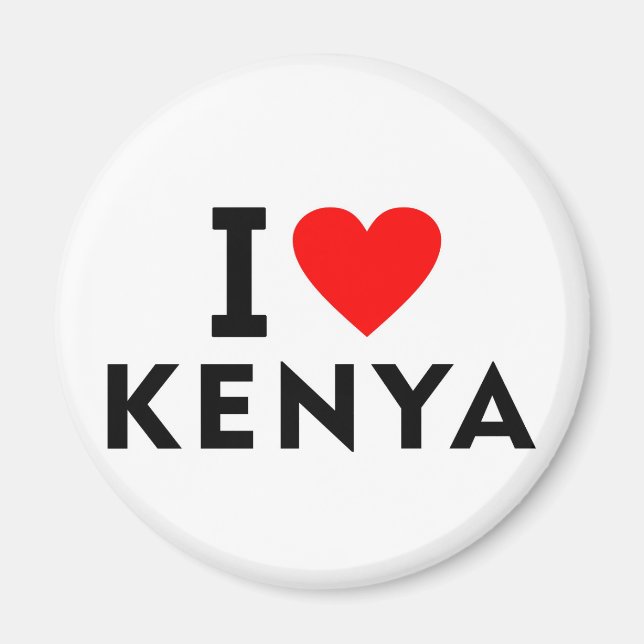 I kärlek Kenya land tycker jag om hjärtturism Magnet (Framsidan)