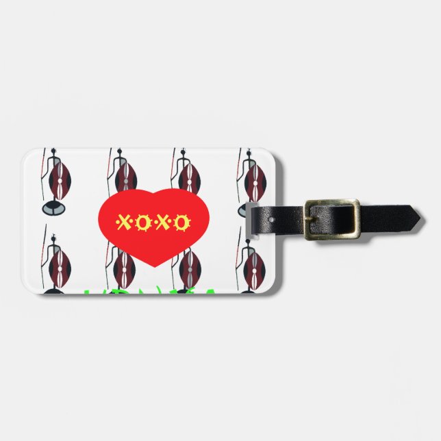 I Kärlek Kenya Maasai Art Print Bagagebricka (Horisontell Framsida)