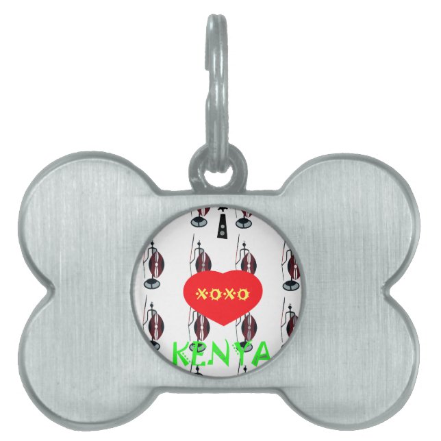 I Kärlek Kenya Maasai Art Print ID-bricka Husdjur (Framsidan)