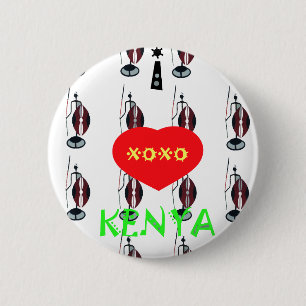 I Kärlek Kenya Maasai Art Print Knapp