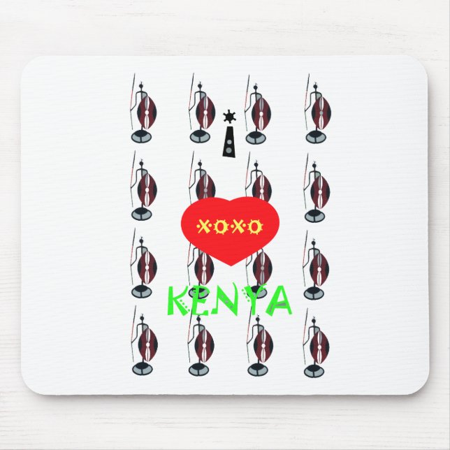 I Kärlek Kenya Maasai Art Print Musmatta (Framsidan)