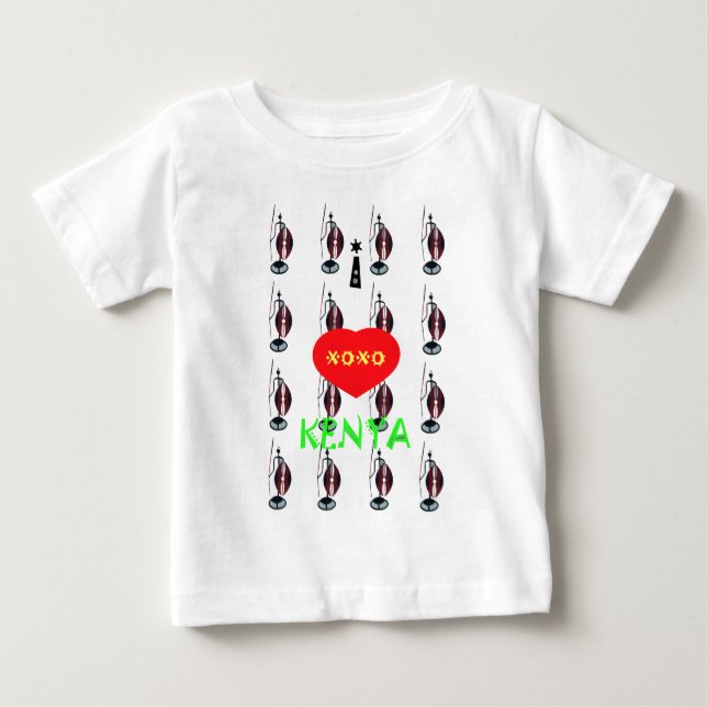 I Kärlek Kenya Maasai Art Print Tee (Framsida)