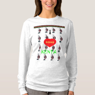 I kärlek Kenya Maasai Design T Shirt