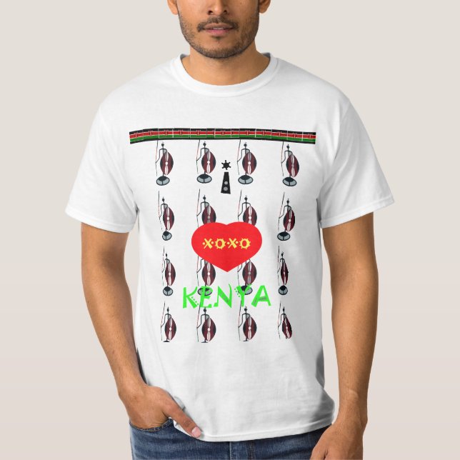 I kärlek Kenya Maasai XOXO Hakuna Matata Zazzle T T Shirt (Framsida)