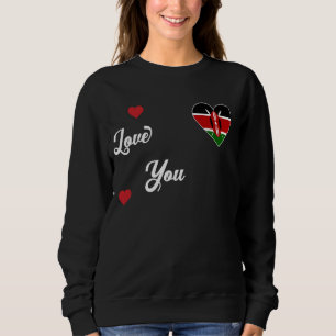 I Kärlek Kenya med kenyansk Flagga i ett hjärtkeny T Shirt