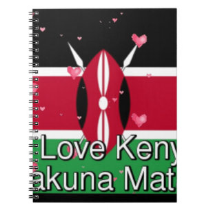 I Kärlek Kenya och "Hakuna Matata" Art Print Anteckningsbok