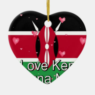 I Kärlek Kenya och "Hakuna Matata" Art Print Julgransprydnad Keramik