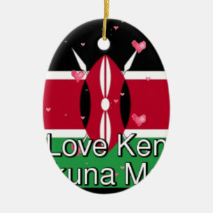 I Kärlek Kenya och "Hakuna Matata" Art Print Julgransprydnad Keramik