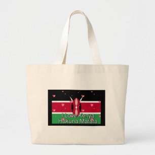 I Kärlek Kenya och "Hakuna Matata" Art Print Jumbo Tygkasse