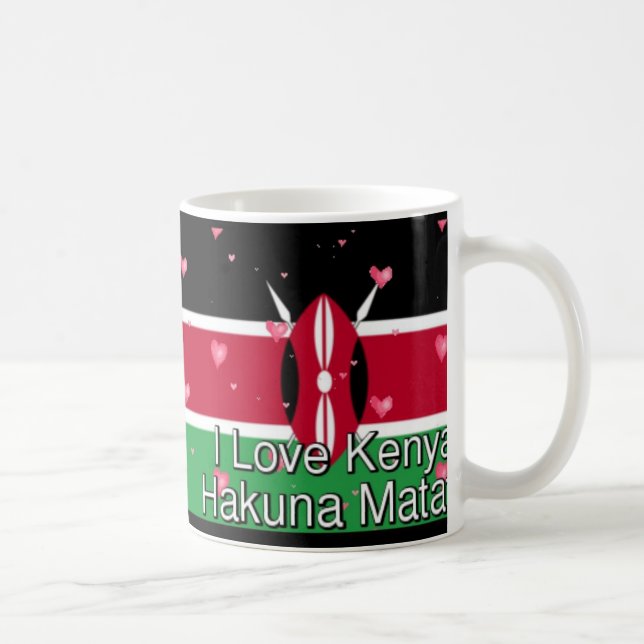 I Kärlek Kenya och "Hakuna Matata" Art Print Kaffemugg (Höger)