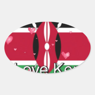 I Kärlek Kenya och "Hakuna Matata" Art Print Ovalt Klistermärke