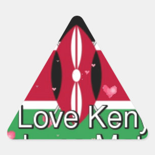 I Kärlek Kenya och "Hakuna Matata" Art Print Triangelformat Klistermärke