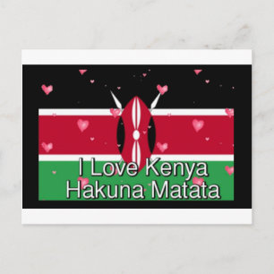 I Kärlek Kenya och "Hakuna Matata" Art Print Vykort