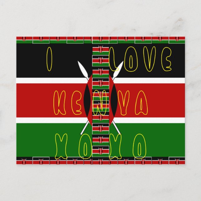 I kärlek Kenya XOXO Vykort (Framsida)