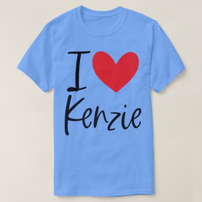 I Kärlek Kenzie Namn Personlig Girl Woman BFF Fri T Shirt (Design framsida)
