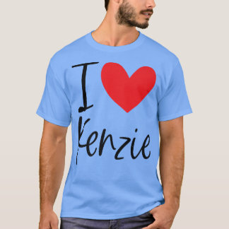 I Kärlek Kenzie Namn Personlig Girl Woman BFF Fri T Shirt