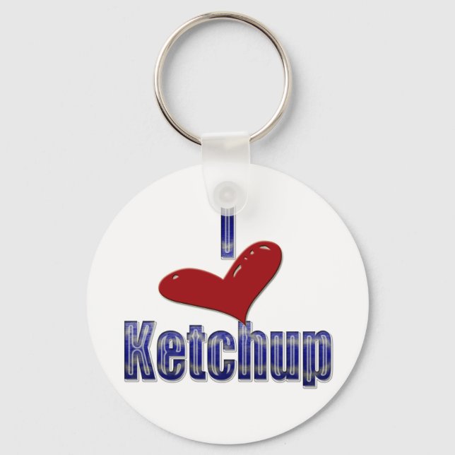 I kärlek Ketchup Funny LOL Design Nyckelring (Framsida)