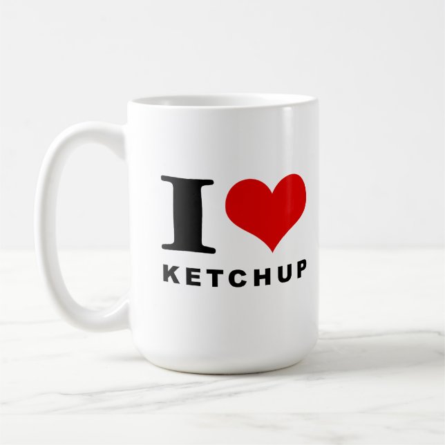 I kärlek ketchup kaffemugg (Vänster)