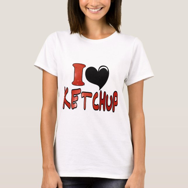 I Kärlek Ketchup Tee Shirt (Framsida)