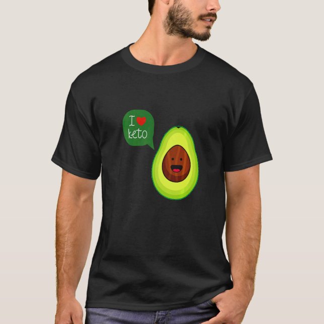 I Kärlek Keto Avocado Quote Keto och Vegan Diets T Shirt (Framsida)
