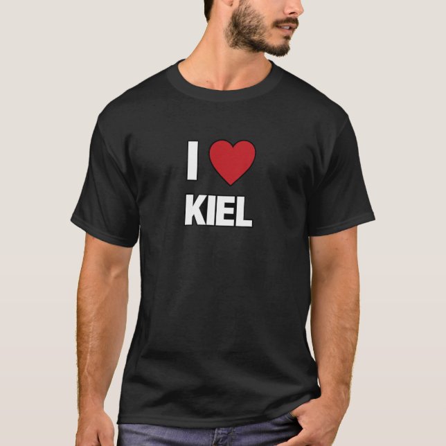 I KÄRLEK KIEL Tyskland Europa med Red Kärlek Heart T Shirt (Framsida)