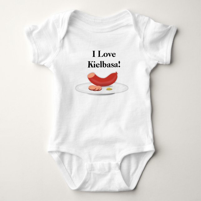 I Kärlek Kielbasa Baby Bodykosta Tee Shirt (Framsida)