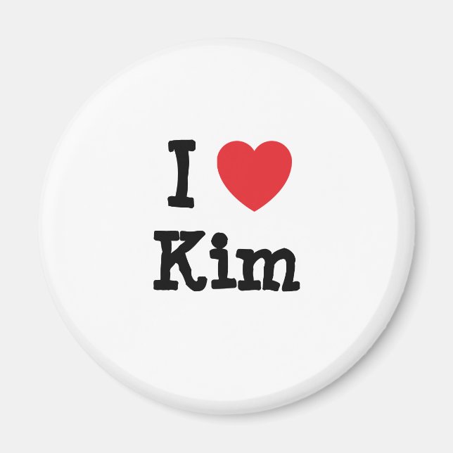 I kärlek Kim eart T-Shirt Magnet (Framsidan)