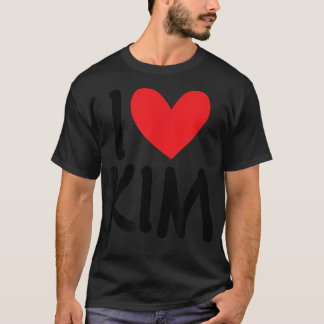 I Kärlek Kim Namn Personlig Girl Woman BFF Friend T Shirt