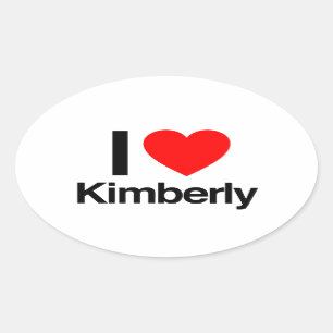 i kärlek kimberly ovalt klistermärke