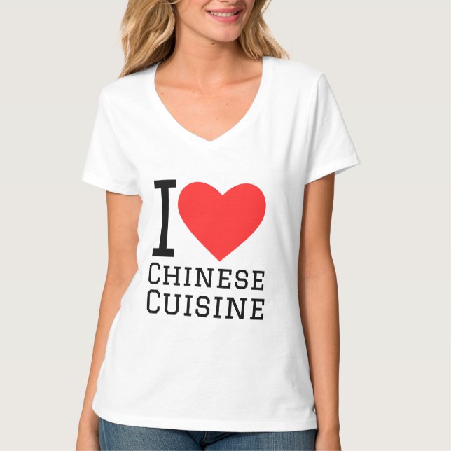 I kärlek kinesiska cuisineet t shirt (Framsida)