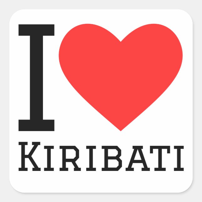 I kärlek kiribati fyrkantigt klistermärke (Framsida)