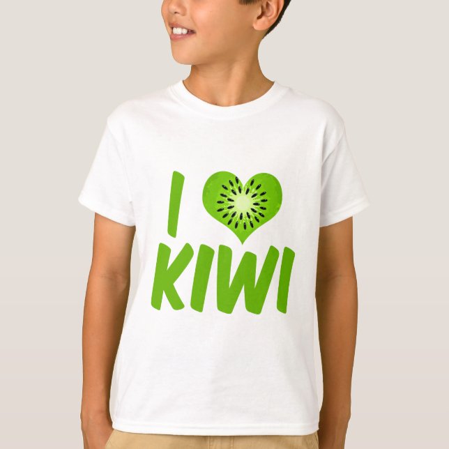 I Kärlek Kiwi Fruit Kids T Shirt (Framsida)