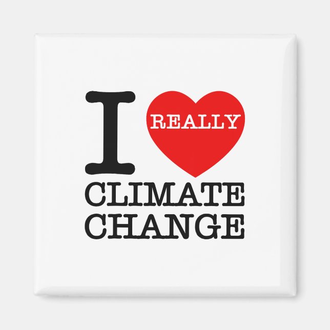 I Kärlek Klimatförändringen Hjärtat Glol uppvärmni Magnet (Framsidan)