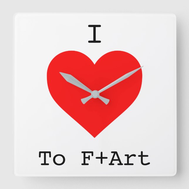 I KÄRLEK Klocka av F+Art-kvadrat med F+Art Cafe (Framsida)