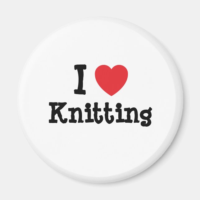 I kärlek Knitting anpassningsbar personlig Magnet (Framsidan)