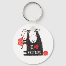 I Kärlek Knitting Keychain