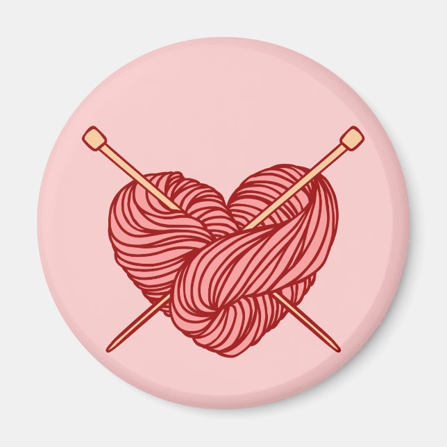 I Kärlek Knitting Magnet (Framsidan)