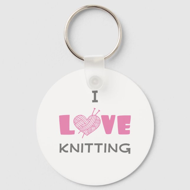 I Kärlek Knitting Nyckelring (Framsida)