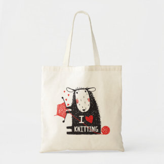 I Kärlek Knitting Tote Bag Tygkasse