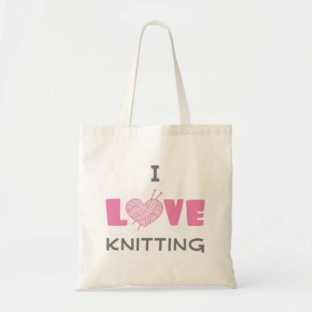 I Kärlek Knitting Tygkasse (Framsidan)