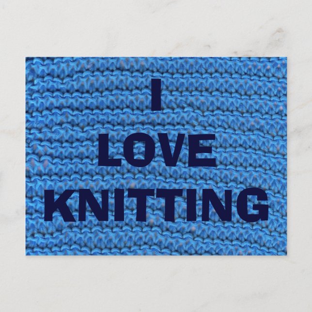 I KÄRLEK KNITTING VYKORT (Framsida)