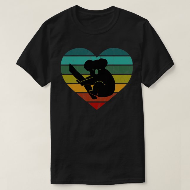 I Kärlek Koala Bears Retro Heart T Shirt (Design framsida)