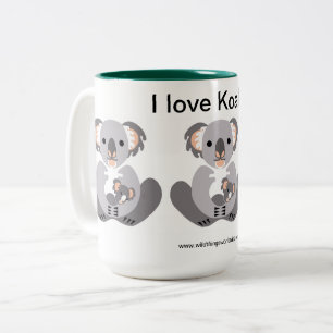 I kärlek KOALAS- Australien - Marsupial - Två-Tonad Mugg