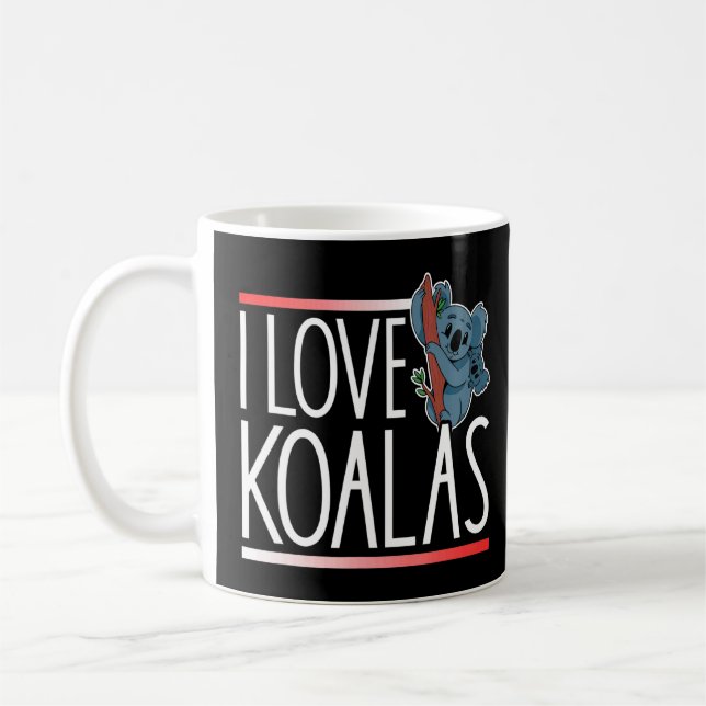 I Kärlek Koalas Koala Bear Koala Cute Animal Kaffemugg (Vänster)