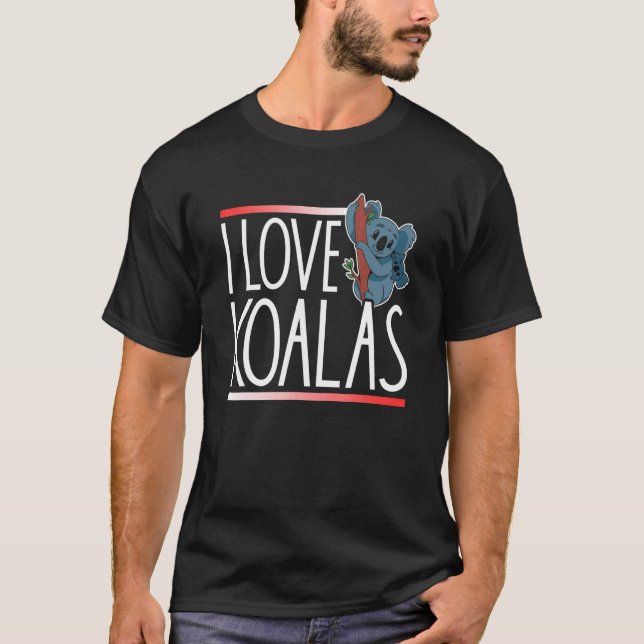I Kärlek Koalas Koala Bear Koala Cute Animal T Shirt (Framsida)