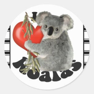 I Kärlek Koalas Runt Klistermärke