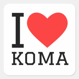 I kärlek koma fyrkantigt klistermärke