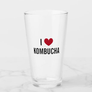 I kärlek kombucha (fermenterat te) anpassningsbar glaskopp
