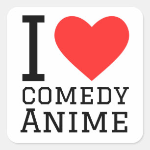 I kärlek komedi animerad fyrkantigt klistermärke